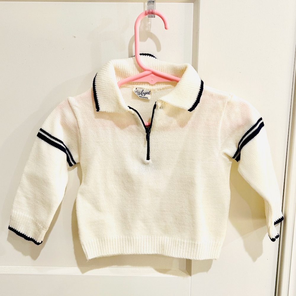 O7-Vintage 60's Baby Collared Sailor Sweater